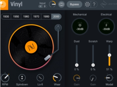 IZOTOPE VINYL, le plugin qui simule l'écoute d'un disque vinyle