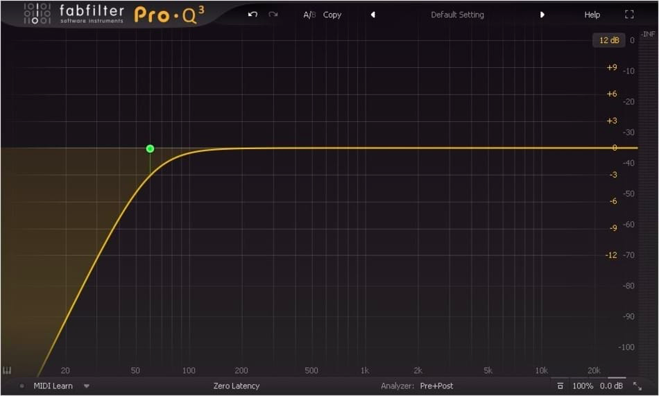 Low-frequency roll-off - fabfilter Pro.Q3